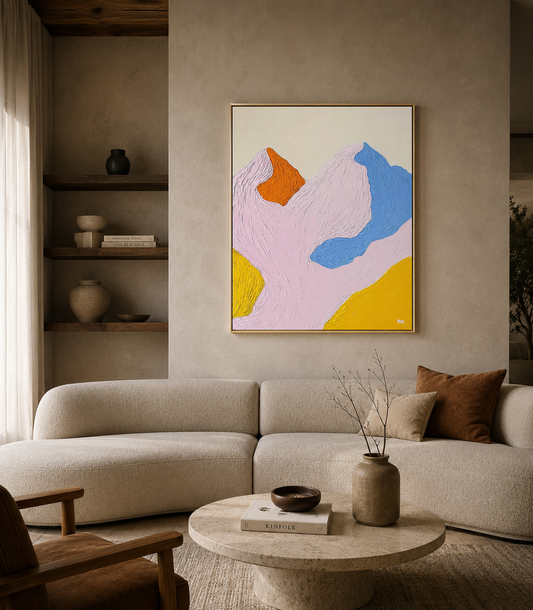 Mountain Abstract Painting – Končiare III | Original Acrylic Art Art Of Meka Studio