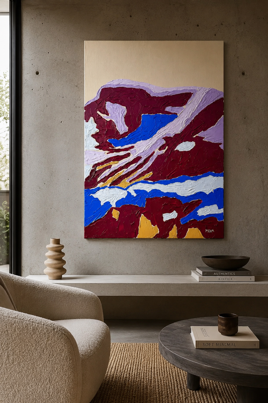 Figurative Abstract Painting – Touch II | Original Acrylic Artwork Art Of Meka Studio