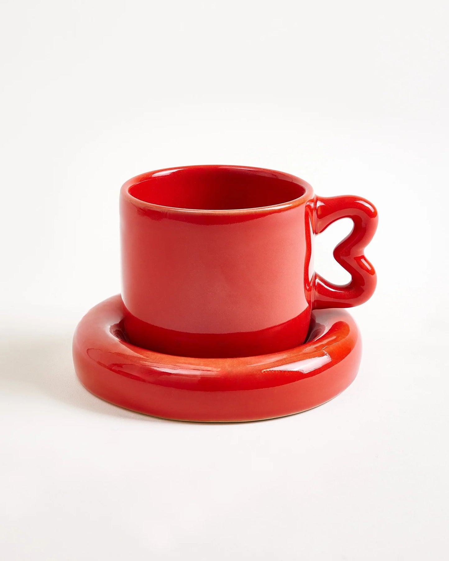 Seia Cup & Saucer Heart Red (2er-Set)