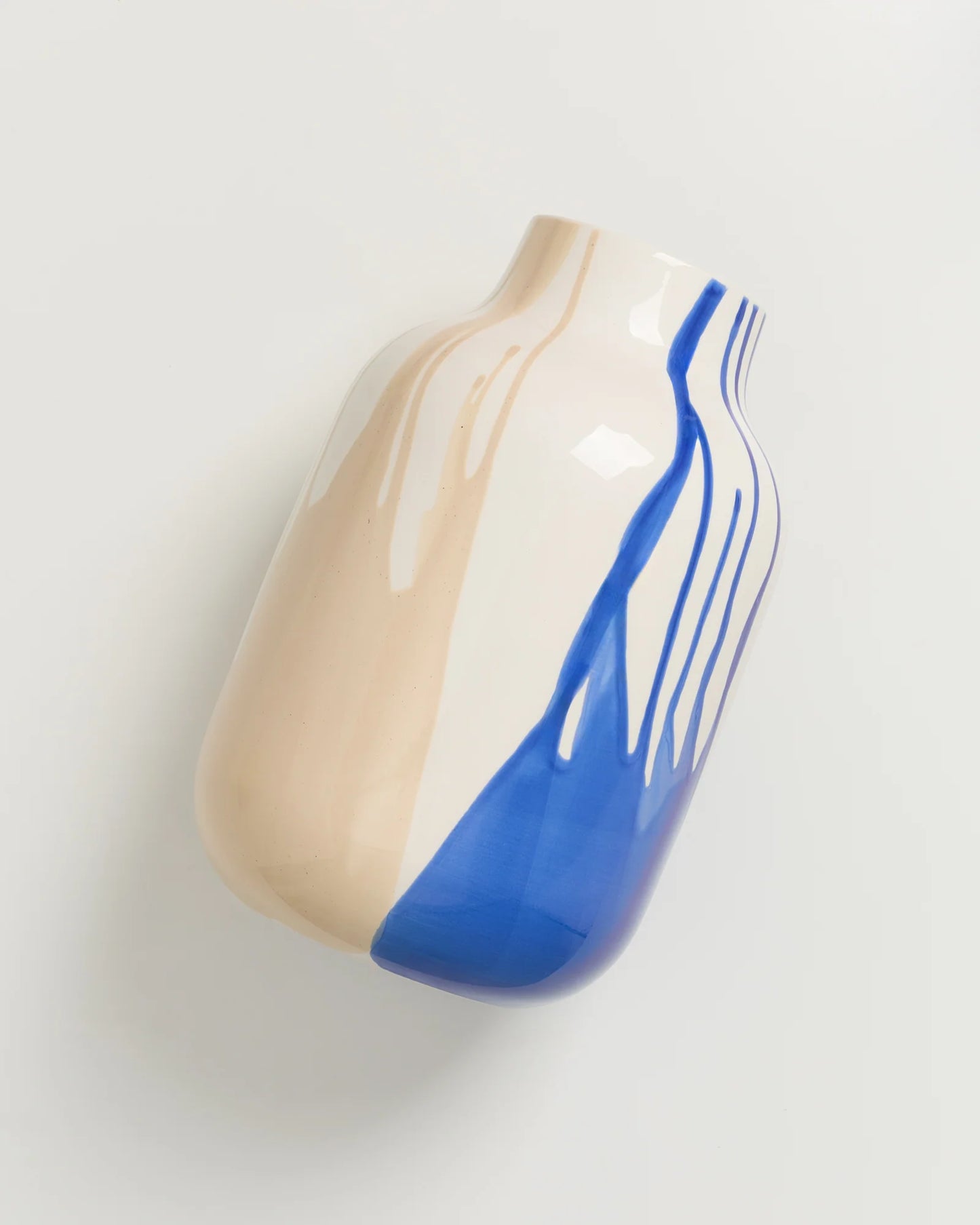 Nuno vase L - sand blue drip